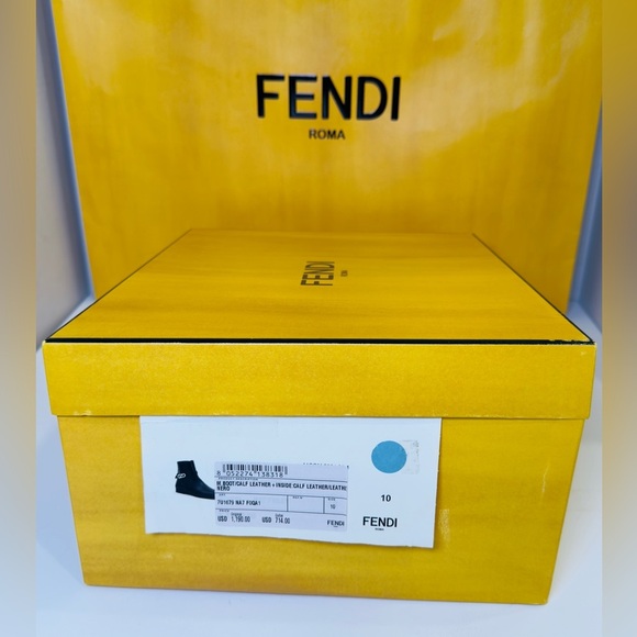 Fendi Vitelo O’Lock Men’s Ankle Leather Boots Black Size 10.5 New! Retail$1500 - Picture 16 of 16